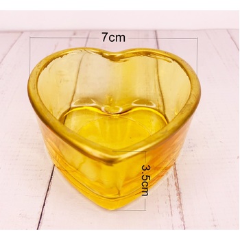 thumb_7cm Heart Shaped Tea Light Holder - Gold