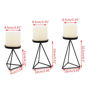 thumb_3pc Set of Black Geometric Pillar Candle Holders