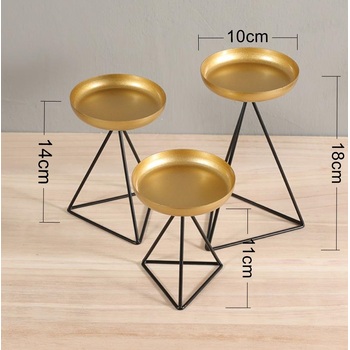thumb_3pc Set of Black & Gold Pillar Candle Holders