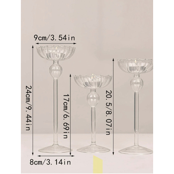 thumb_Glass Stemmed Tealight Holders - 17cm Tall