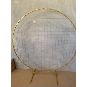 thumb_1.5m Round Mesh Balloon Arch on stand - Gold