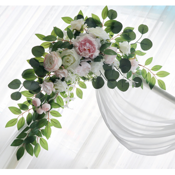 thumb_2pc Set - Artificial Wedding Arch Swag Set - Soft Pink/White