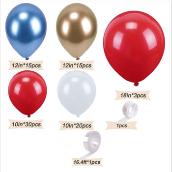 thumb_Blue/Gold/Red/White Theme Balloon Garland Decorating Kit-