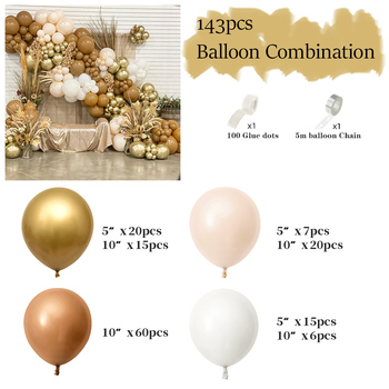 thumb_Tan/Gold/Creams Theme 143pcs Balloon Garland Decorating Kit