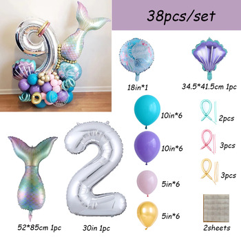 thumb_30pcs - 1st Birthday Mermaid Themed Birthday Set