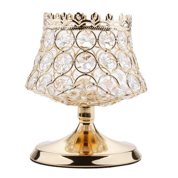 thumb_Gold Crystal 3 Piece Candelabra Set