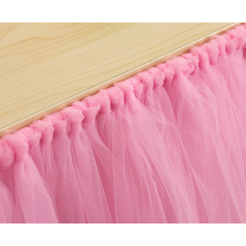 thumb_9ft (2.7m) Soft Pink Tulle Princess Tutu Style Table Skirting