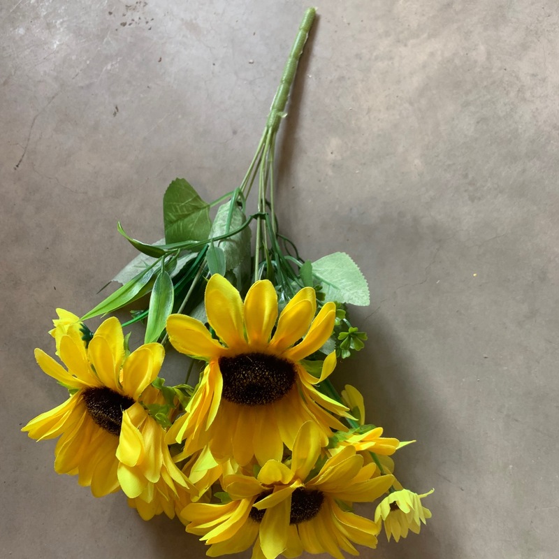 40cm Sunflower Bush 7 Stem