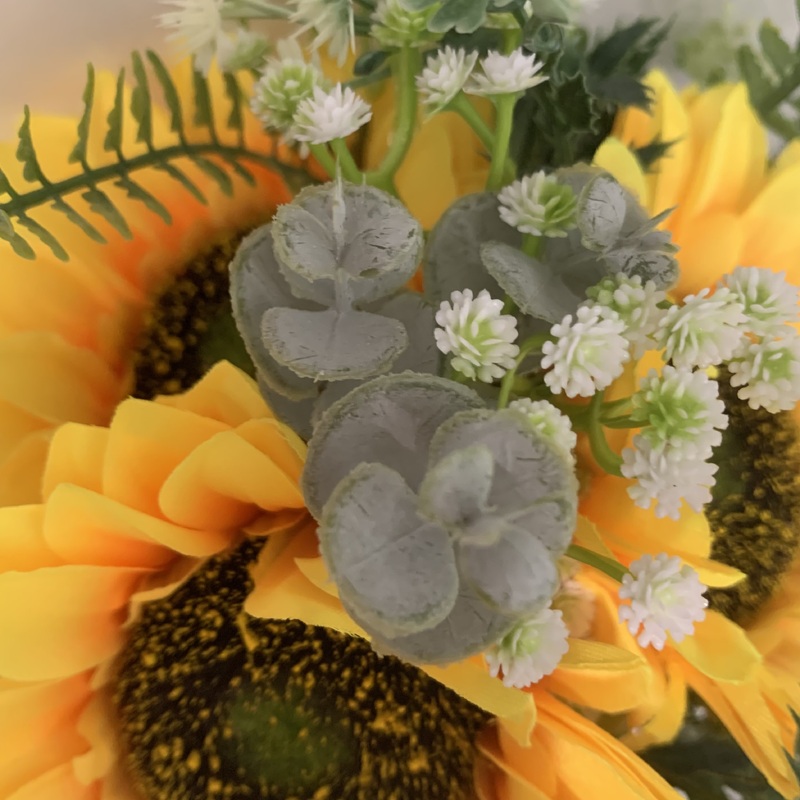 38cm 3 Head Sunflower Bouquet - Yellow