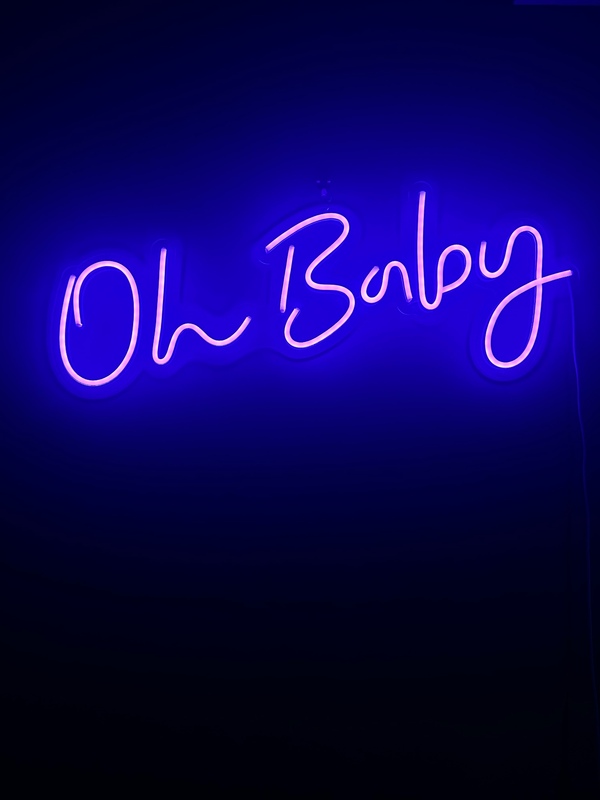 95x38cm "Oh Baby" Multicoloured Sound Activated Neon LED Sign 