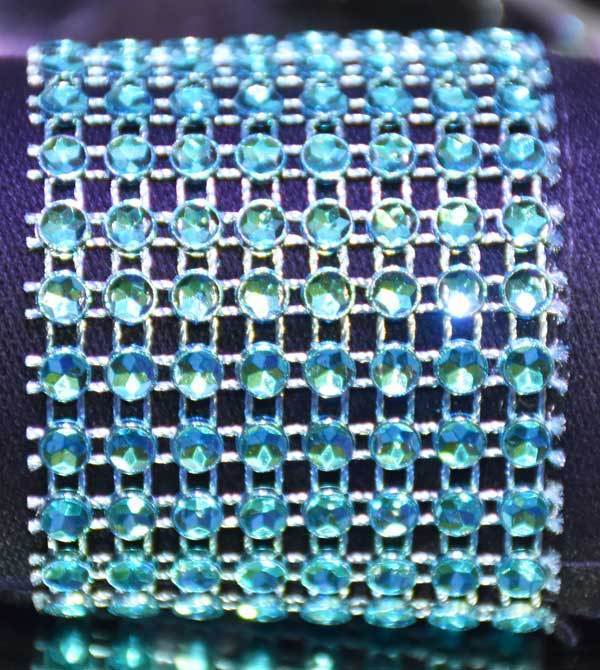 10pk Napkin Rings - Blue Mesh Design