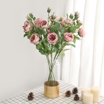 thumb_88cm - 4 Head Rose  Stem - Mauve