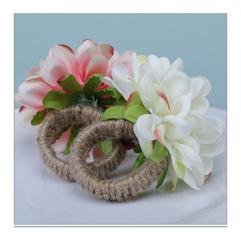 thumb_4pcs Dahlia Flower Napkin Rings - White/Cream