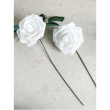 thumb_25pk - Mixed Foam Roses - 7.6cm on stem/pick - Pink/White
