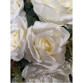 thumb_50cm Floral Rose/Ivy Ball Arrangement - White/Cream