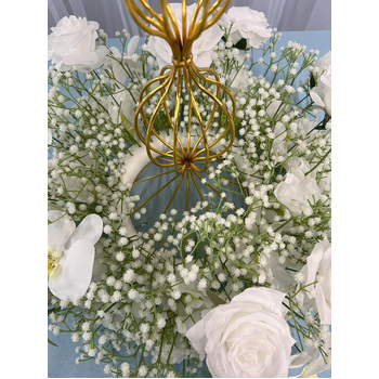 thumb_60cm Rose, Orchid and  Babies Breath Floral Centerpiece Ring - White