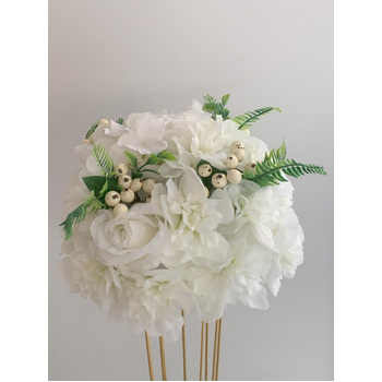 thumb_30cm Floral Rose & Hydrangea Ball Arrangement - White/Cream