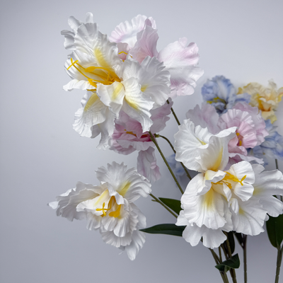 thumb_White Ruffled Iris Spray – 80cm Artificial Flower Stem
