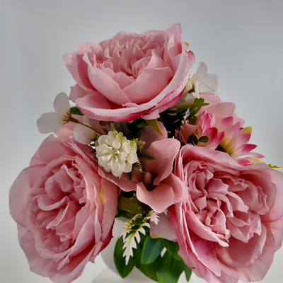 thumb_50cm - Pink 11 Head Peony and Mixed Flower Bush Artifical