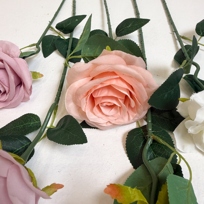 thumb_Peach Open Rose Stem 50cm Artificial – Single Stem