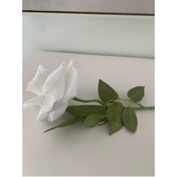 thumb_9cm Diameter - White Velvet Single Stem Rose -75cm Tall