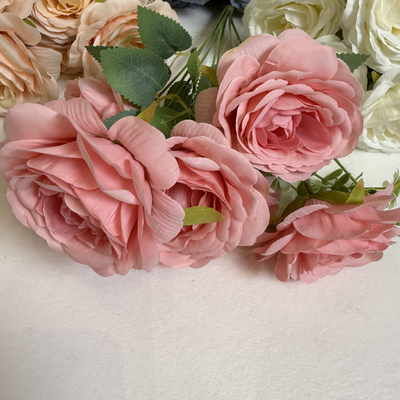 thumb_43cm - Dark Pink 7 Head Artificial Rose Bush