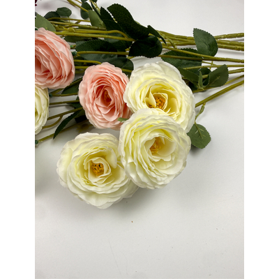 thumb_Multi Head White Rose Spray Stem 82cm - Artificial
