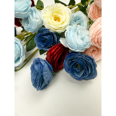 thumb_Multi Head Dark Blue Rose Spray Stem 82cm - Artificial
