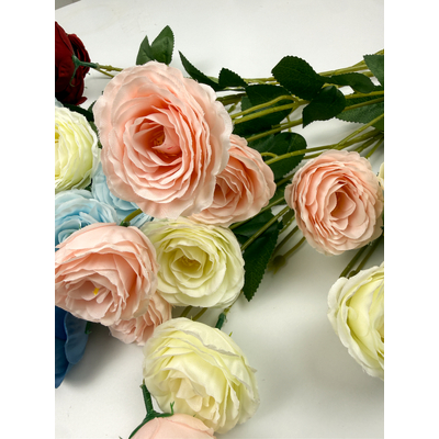 thumb_Multi Head Pink Rose Spray Stem 82cm - Artificial