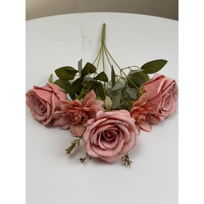 thumb_Artificial Dusty Pink Rose & Dahlia Bush 45cm