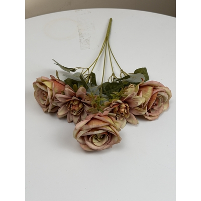 thumb_Artificial Autumn Tones Rose & Dahlia Bush 45cm