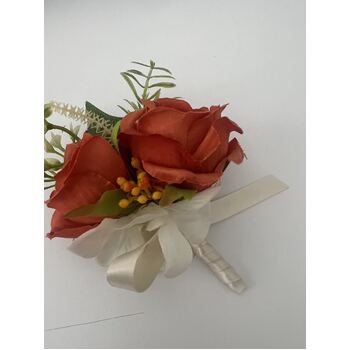 thumb_Buttonhole Twin rose Style - Burnt Orange