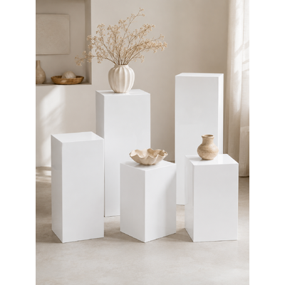 thumb_Set of 5 White Metal Wedding Plinths – Factory Seconds