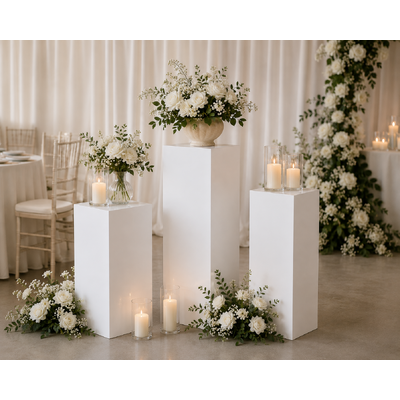 thumb_Set of 3 White Acrylic Wedding Plinths