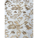 thumb_Gold Sequin Floral  Table Square Overlay 228cm