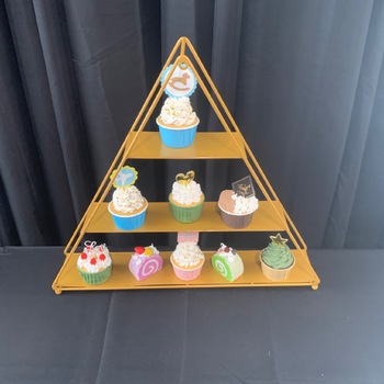thumb_3 Tier Gold Triangle -  Hightea Cupcake Slice Stand