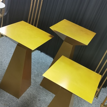 thumb_Set of 3 - Gold Square Flower Plints/Tables (Seconds)