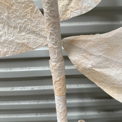 thumb_Set of 3 Cream/Peach Giant Roses on Stands