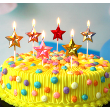 thumb_1 x  Green Star Birthday Cake Candles 