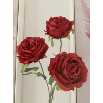 thumb_65cm - 3 Head Rose Flower Stem - Burgundy