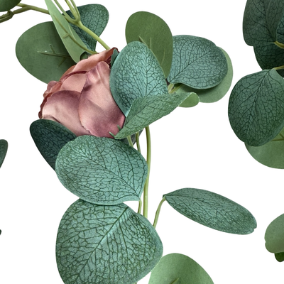 thumb_1.6m Pink Tone Deluxe Rose & Silver Dollar Eucalyptus Garland