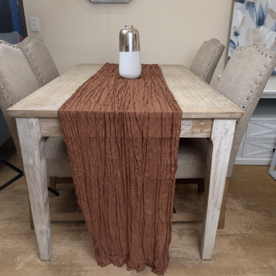 thumb_Extra Long 4m Light Brown Cheesecloth Table Runner 90x400cm