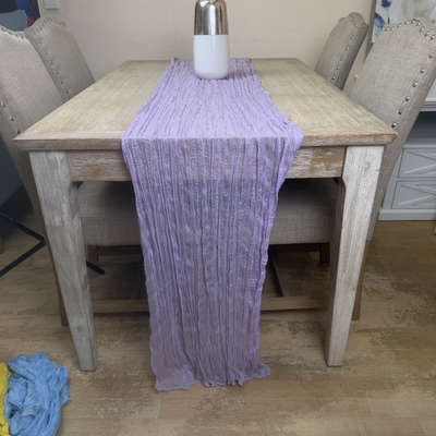 thumb_Extra Long 4m Light Purple Cheesecloth Table Runner 90x400cm