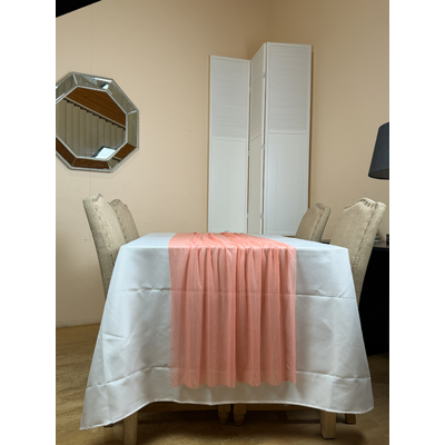 thumb_70cm x 3m Shimmer Chiffon Table Runner – Coral Peach