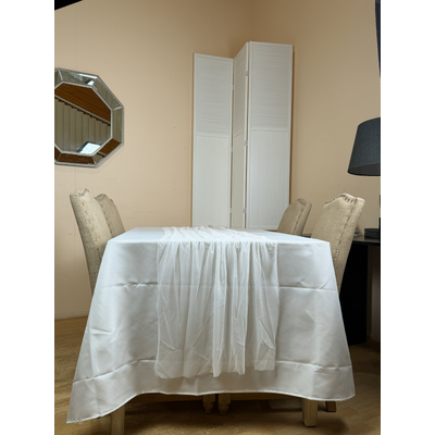 thumb_70cm x 3m Shimmer Chiffon Table Runner – White
