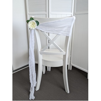 thumb_10pcs Cheesecloth Linen Chair Sash - White