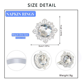 thumb_12pk Black Napkin Rings - Diamond Ring Style