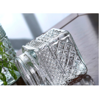 thumb_Clear Vintage Square Style Vase - 10x10cm