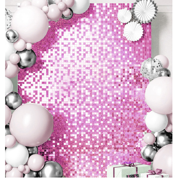 thumb_Pink Sequin Hollographic Shimmer Panel Backdrop Wall/Curtain  Mirror Finish
