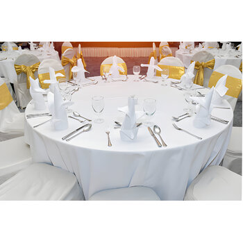 thumb_275cm Soft Finish Polyester Round Tablecloth – White